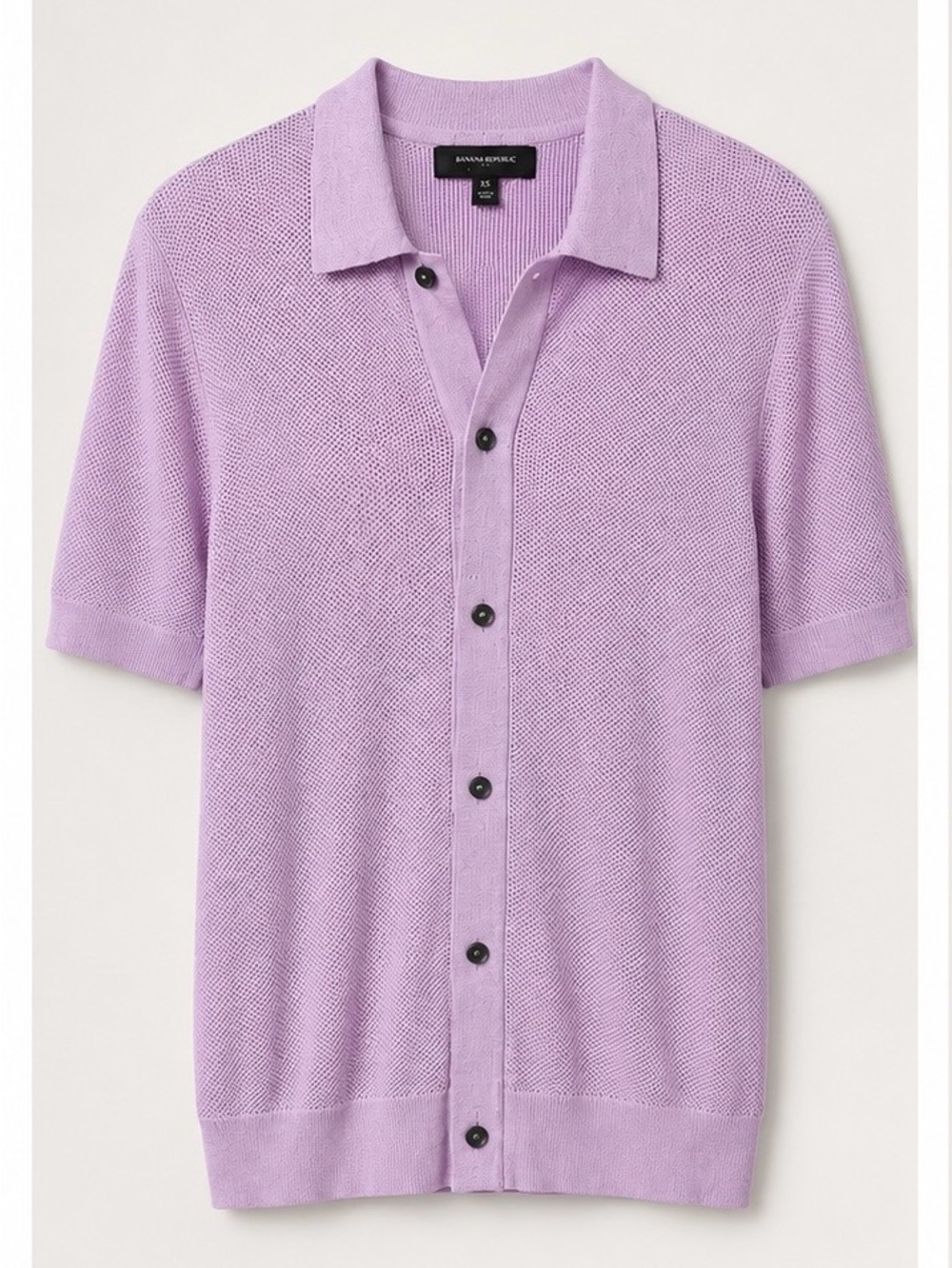 Banana Republic Lavender Knit Button-Down Polo